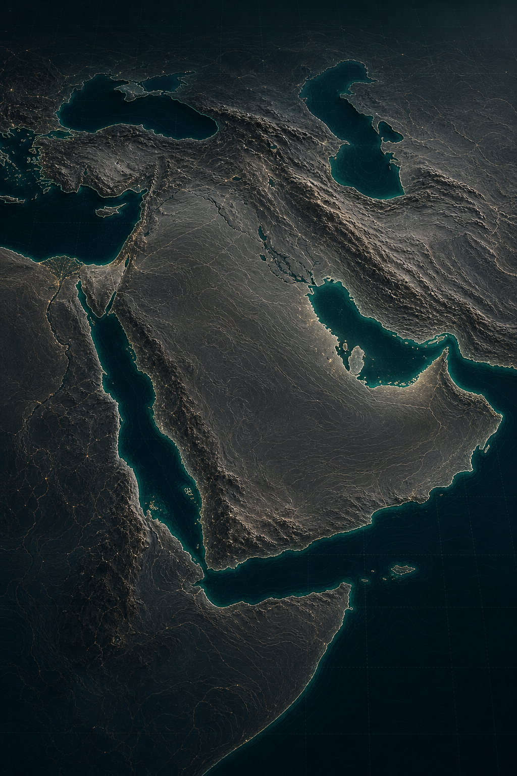 Detailed Middle East map